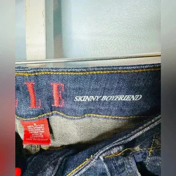 NWOT Elle Women's Blue Denim Medium Wash Skinny Boyfriend Jeans Size 8 - Picture 5 of 8